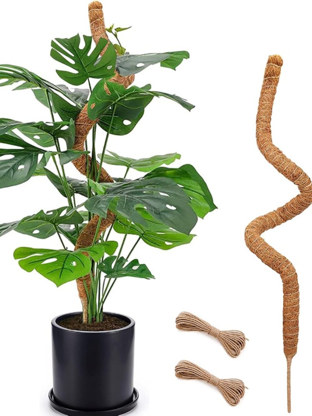 2-Pack 28" Bendable Moss Pole for Monstera, Rust-Free Aluminum Core Plant Suppor